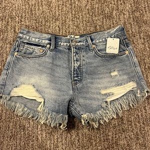 Free people they wash ripped jean shorts